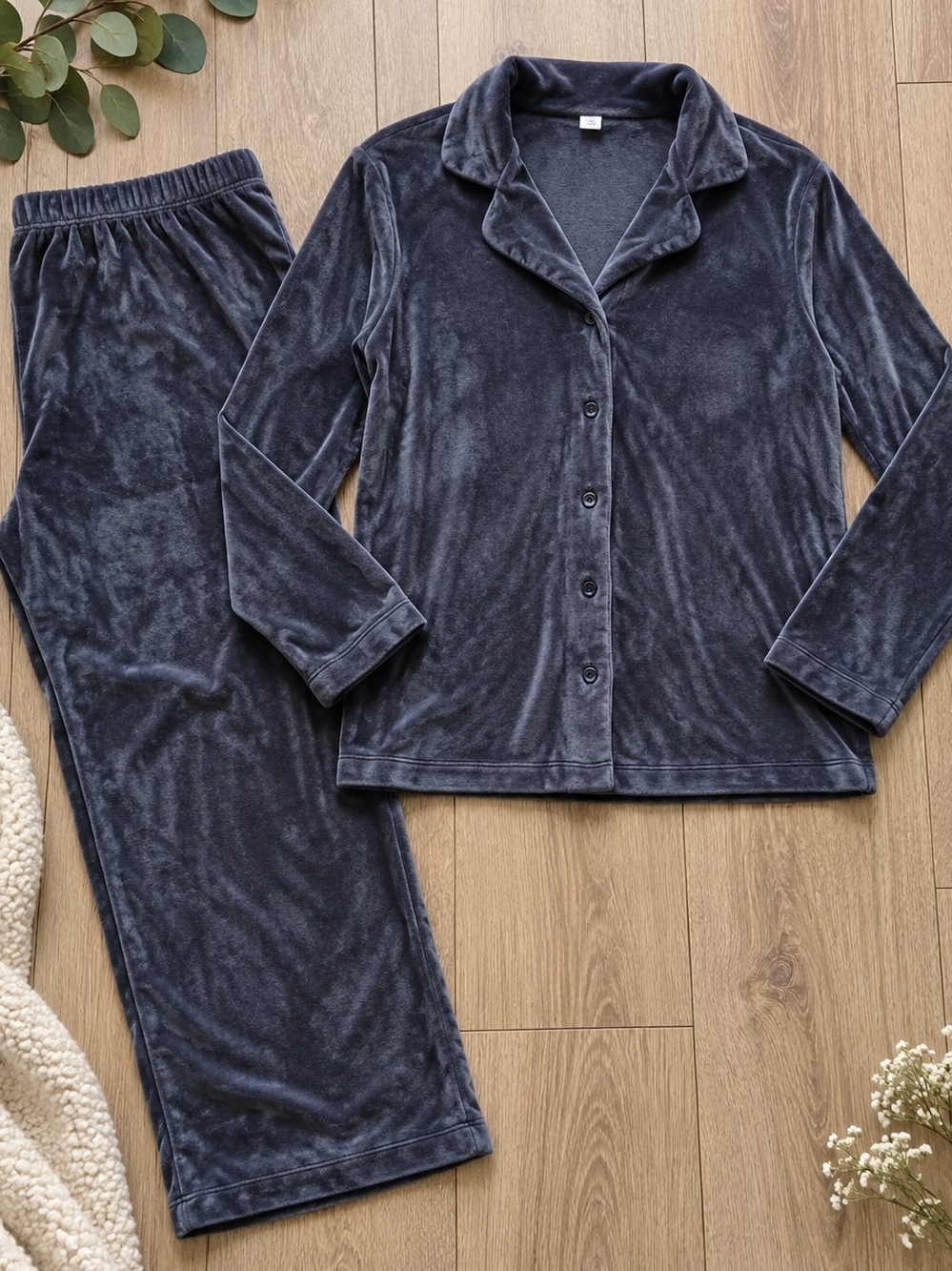 Joe Fresh Velvet Pajama Set - Charcoal